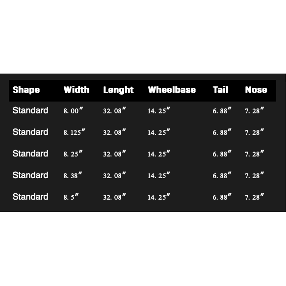 IMPACT XPU SKATEBOARD DECK - Size 8.0