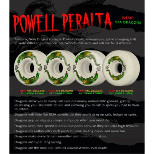 BONES Powell Peralta Dragon Formula Wheels - 56mm 93a