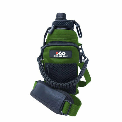 32oz Sleeve/Carrier with Paracord Survival Handle (Green)